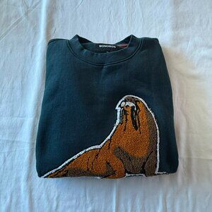 Bonobos green Sweatshirt with Walrus Design